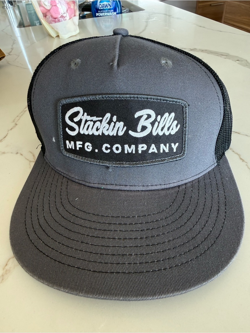 Stackin Bills MFG. Company Gray Trucker Hat